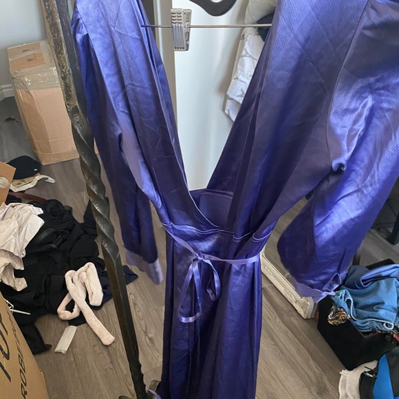Full Length Purple Silk Robe - Picture 2 of 2